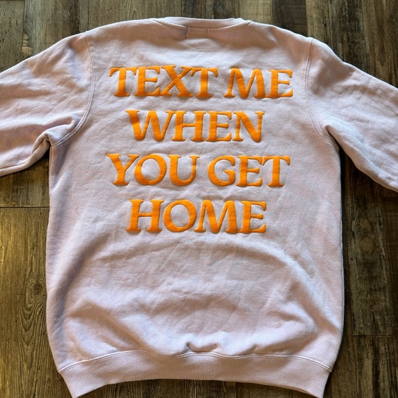 Lonely Ghost Lavender Orange Text Me When You're Home Crewneck Large - Picture 3 of 4